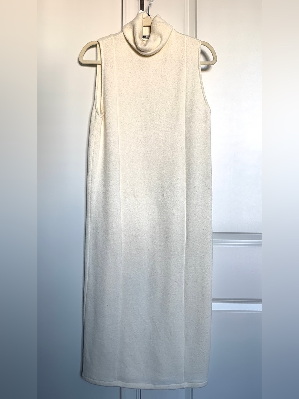 Zara Sleeveless Cream Turtleneck Maxi Dress
